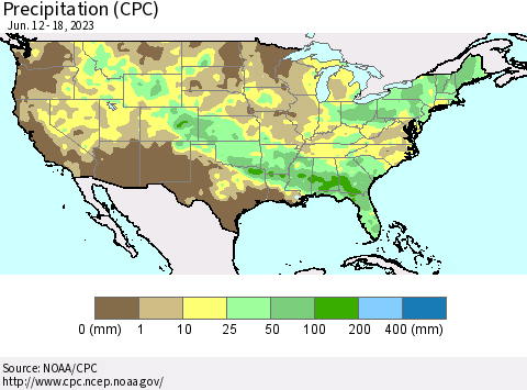 United States Precipitation (CPC) Thematic Map For 6/12/2023 - 6/18/2023