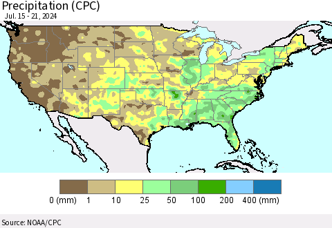 United States Precipitation (CPC) Thematic Map For 7/15/2024 - 7/21/2024