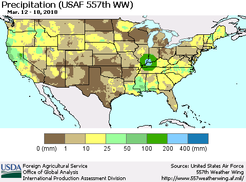 United States Precipitation (USAF 557th WW) Thematic Map For 3/12/2018 - 3/18/2018