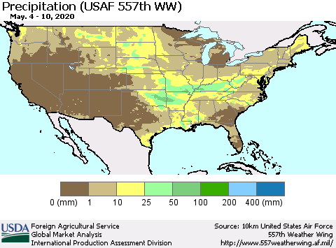 United States Precipitation (USAF 557th WW) Thematic Map For 5/4/2020 - 5/10/2020