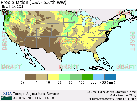 United States Precipitation (USAF 557th WW) Thematic Map For 11/8/2021 - 11/14/2021