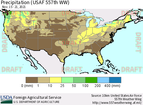 United States Precipitation (USAF 557th WW) Thematic Map For 11/15/2021 - 11/21/2021