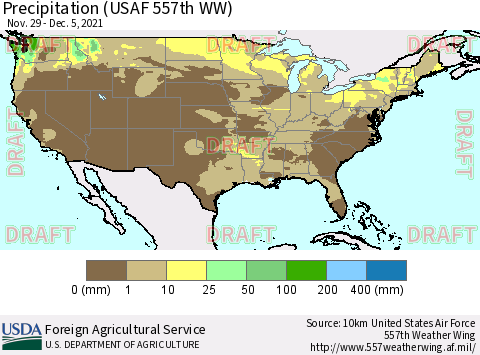 United States Precipitation (USAF 557th WW) Thematic Map For 11/29/2021 - 12/5/2021