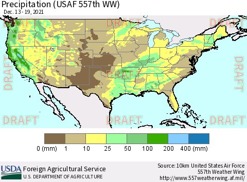 United States Precipitation (USAF 557th WW) Thematic Map For 12/13/2021 - 12/19/2021