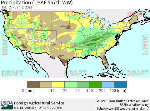 United States Precipitation (USAF 557th WW) Thematic Map For 12/27/2021 - 1/2/2022