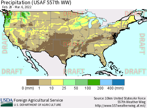 United States Precipitation (USAF 557th WW) Thematic Map For 2/28/2022 - 3/6/2022