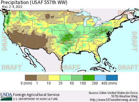 United States Precipitation (USAF 557th WW) Thematic Map For 5/2/2022 - 5/8/2022