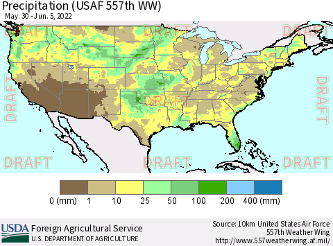 United States Precipitation (USAF 557th WW) Thematic Map For 5/30/2022 - 6/5/2022