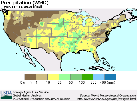 United States Precipitation (WMO) Thematic Map For 3/11/2019 - 3/17/2019