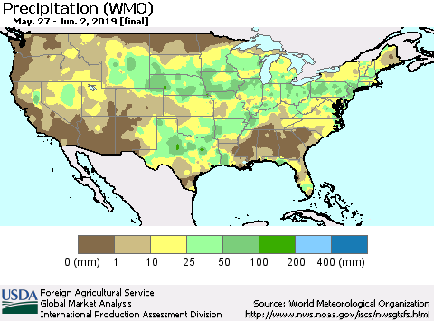 United States Precipitation (WMO) Thematic Map For 5/27/2019 - 6/2/2019