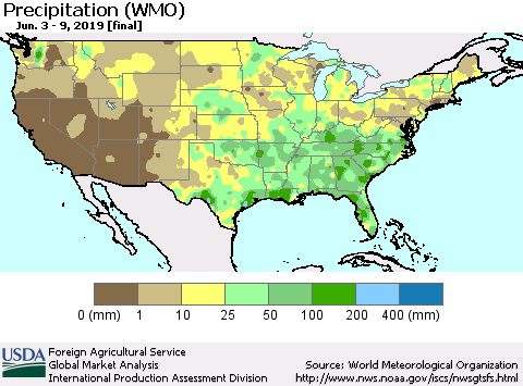 United States Precipitation (WMO) Thematic Map For 6/3/2019 - 6/9/2019