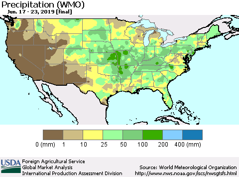 United States Precipitation (WMO) Thematic Map For 6/17/2019 - 6/23/2019