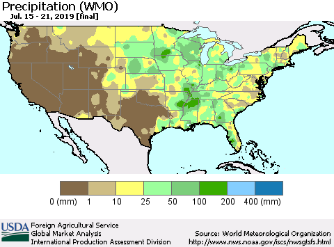 United States Precipitation (WMO) Thematic Map For 7/15/2019 - 7/21/2019
