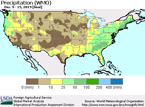 United States Precipitation (WMO) Thematic Map For 12/9/2019 - 12/15/2019