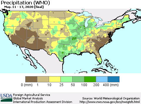 United States Precipitation (WMO) Thematic Map For 5/11/2020 - 5/17/2020