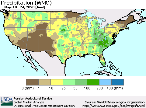 United States Precipitation (WMO) Thematic Map For 5/18/2020 - 5/24/2020