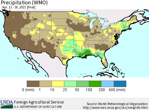 United States Precipitation (WMO) Thematic Map For 4/12/2021 - 4/18/2021