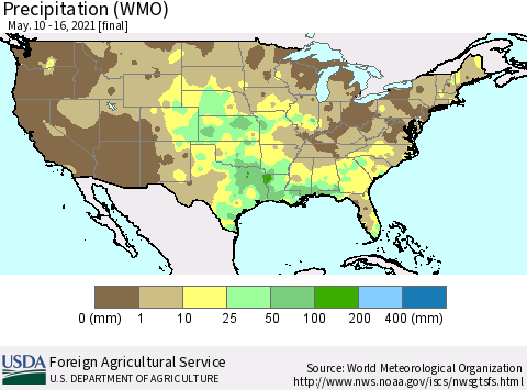 United States Precipitation (WMO) Thematic Map For 5/10/2021 - 5/16/2021