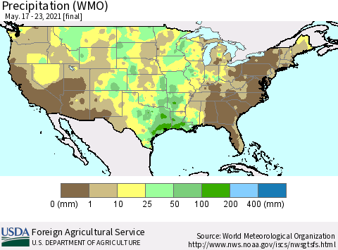 United States Precipitation (WMO) Thematic Map For 5/17/2021 - 5/23/2021