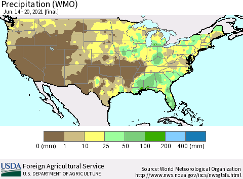 United States Precipitation (WMO) Thematic Map For 6/14/2021 - 6/20/2021