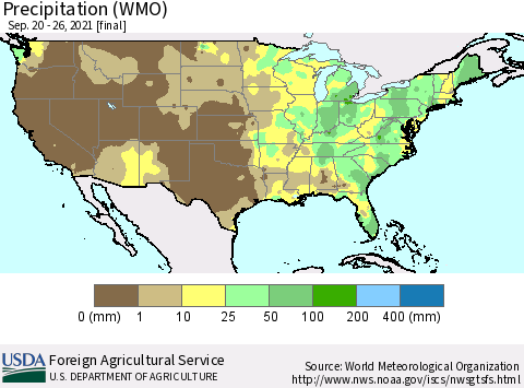 United States Precipitation (WMO) Thematic Map For 9/20/2021 - 9/26/2021