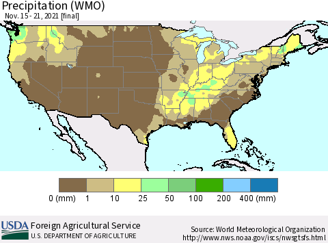 United States Precipitation (WMO) Thematic Map For 11/15/2021 - 11/21/2021