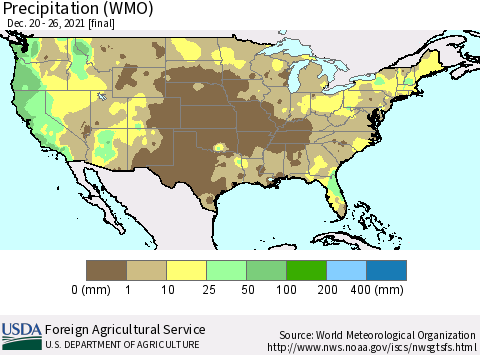 United States Precipitation (WMO) Thematic Map For 12/20/2021 - 12/26/2021
