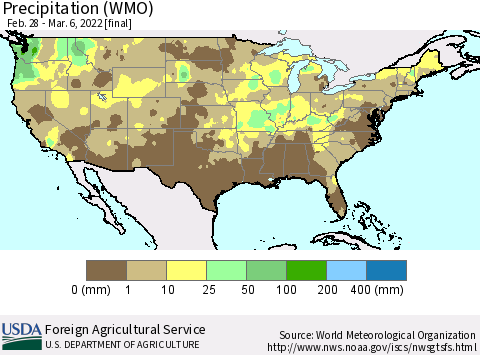 United States Precipitation (WMO) Thematic Map For 2/28/2022 - 3/6/2022