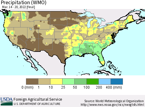 United States Precipitation (WMO) Thematic Map For 3/14/2022 - 3/20/2022