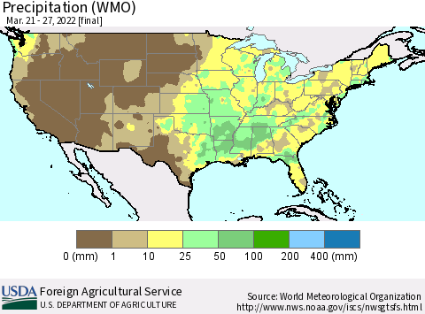 United States Precipitation (WMO) Thematic Map For 3/21/2022 - 3/27/2022