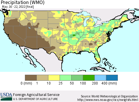 United States Precipitation (WMO) Thematic Map For 5/16/2022 - 5/22/2022