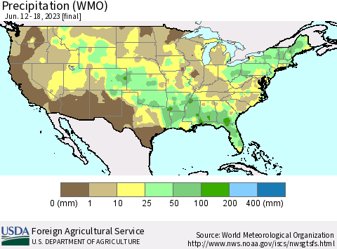 United States Precipitation (WMO) Thematic Map For 6/12/2023 - 6/18/2023