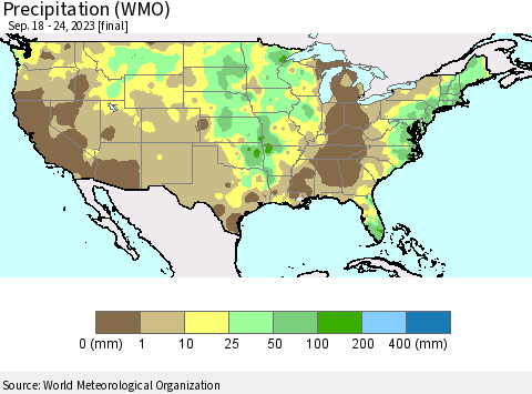 United States Precipitation (WMO) Thematic Map For 9/18/2023 - 9/24/2023