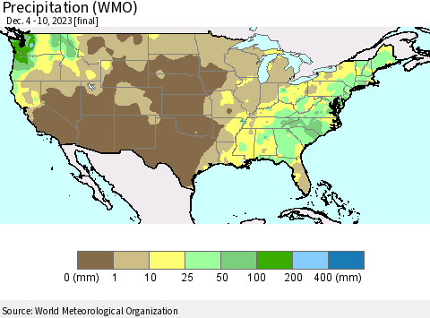United States Precipitation (WMO) Thematic Map For 12/4/2023 - 12/10/2023