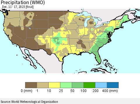 United States Precipitation (WMO) Thematic Map For 12/11/2023 - 12/17/2023