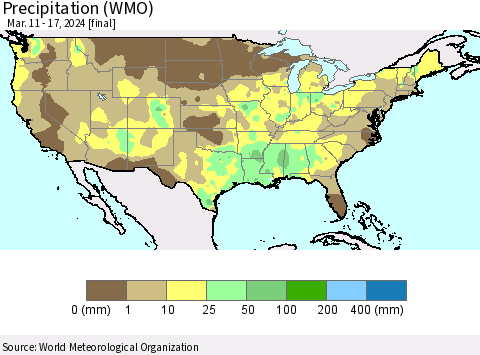 United States Precipitation (WMO) Thematic Map For 3/11/2024 - 3/17/2024