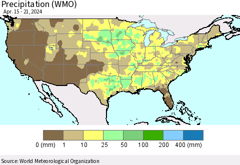 United States Precipitation (WMO) Thematic Map For 4/15/2024 - 4/21/2024