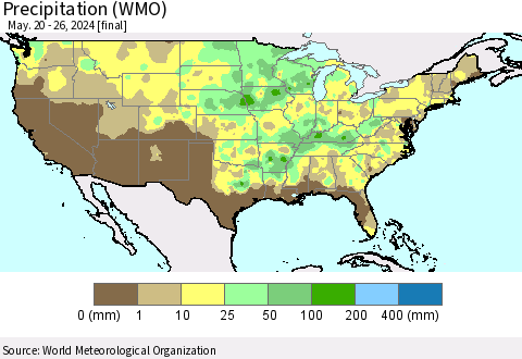 United States Precipitation (WMO) Thematic Map For 5/20/2024 - 5/26/2024
