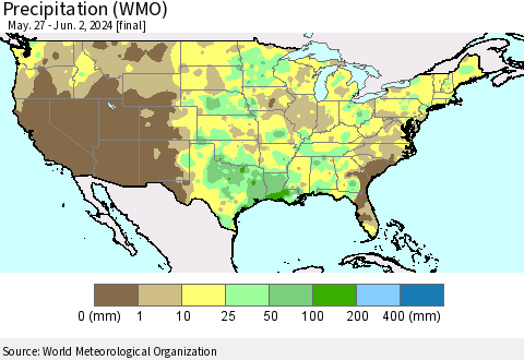 United States Precipitation (WMO) Thematic Map For 5/27/2024 - 6/2/2024