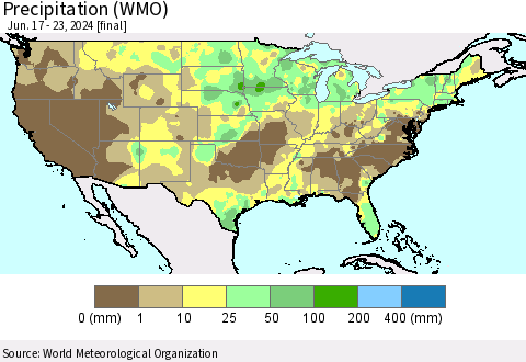 United States Precipitation (WMO) Thematic Map For 6/17/2024 - 6/23/2024