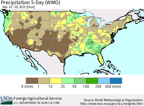 United States Precipitation 5-Day (WMO) Thematic Map For 9/16/2021 - 9/20/2021
