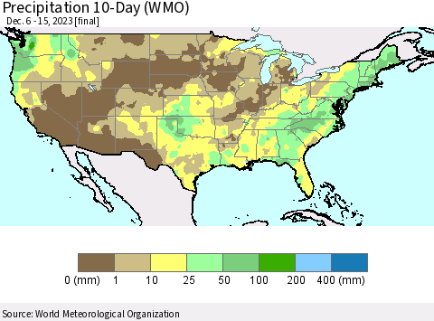 United States Precipitation 10-Day (WMO) Thematic Map For 12/6/2023 - 12/15/2023