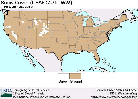 United States Snow Cover (USAF 557th WW) Thematic Map For 5/20/2019 - 5/26/2019