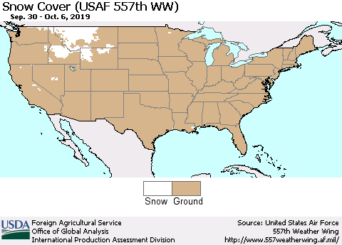 United States Snow Cover (USAF 557th WW) Thematic Map For 9/30/2019 - 10/6/2019