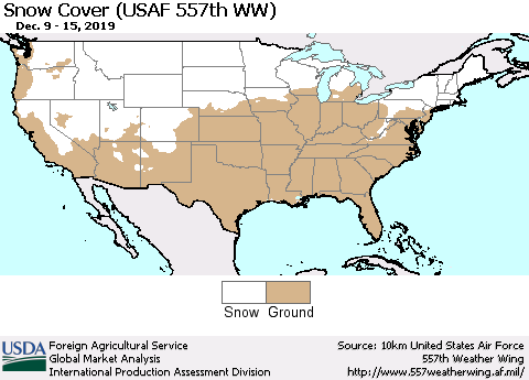 United States Snow Cover (USAF 557th WW) Thematic Map For 12/9/2019 - 12/15/2019