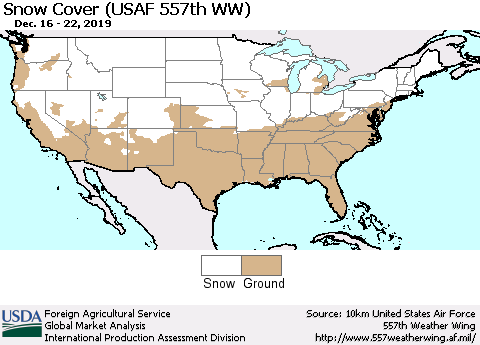 United States Snow Cover (USAF 557th WW) Thematic Map For 12/16/2019 - 12/22/2019