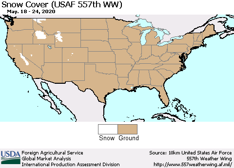United States Snow Cover (USAF 557th WW) Thematic Map For 5/18/2020 - 5/24/2020