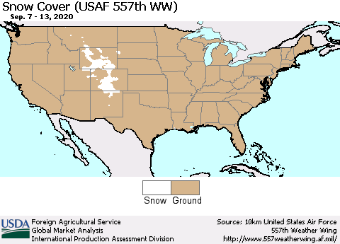 United States Snow Cover (USAF 557th WW) Thematic Map For 9/7/2020 - 9/13/2020