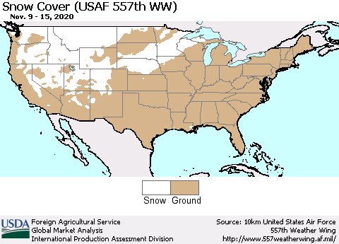 United States Snow Cover (USAF 557th WW) Thematic Map For 11/9/2020 - 11/15/2020