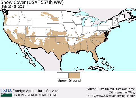United States Snow Cover (USAF 557th WW) Thematic Map For 2/22/2021 - 2/28/2021